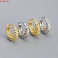 geometric hoop ear buckle 925 sterling silver ear needle gold silver hoop earrings minimalist for women earrings fine jewelry
