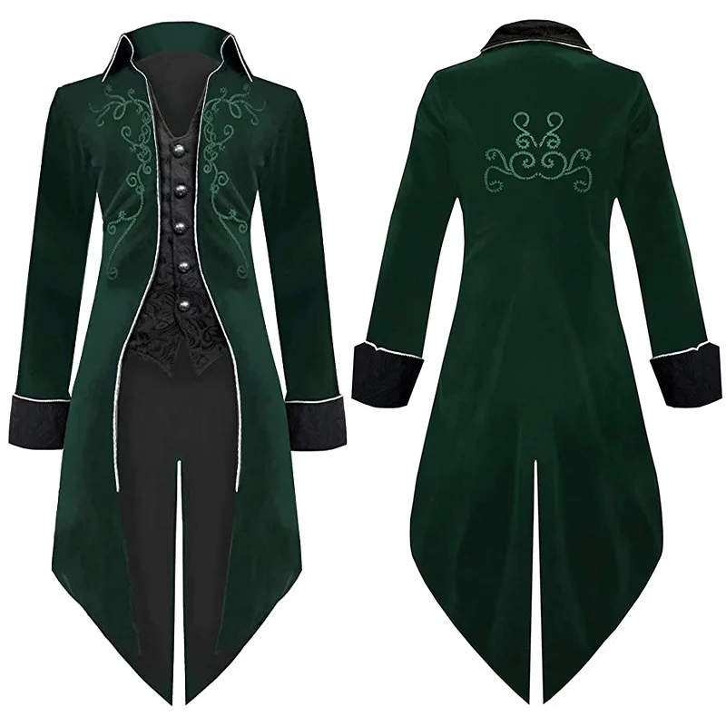 Мужской вельветовый костюм викингов в средневековом стиле |