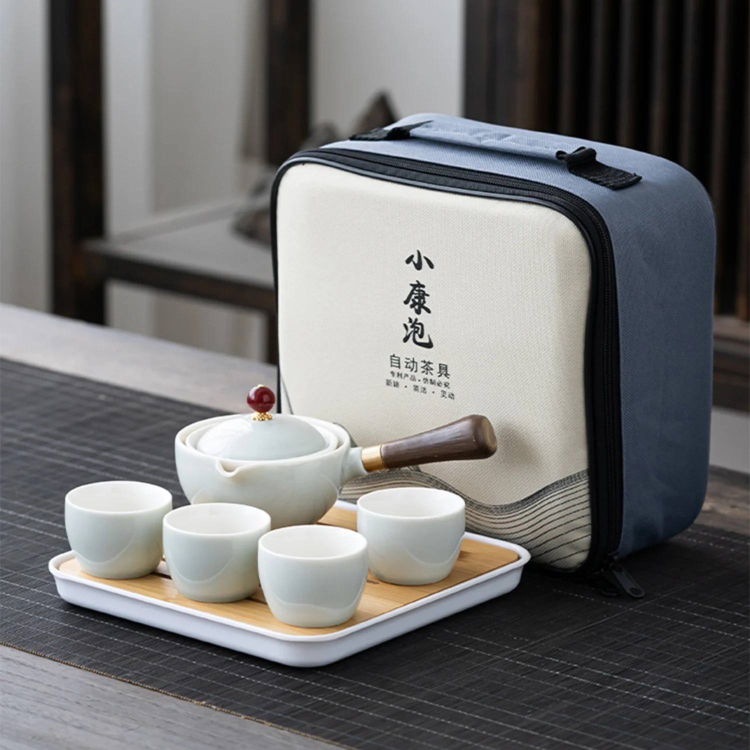 

Portable Lazy Kung Fu Tea Set Tea Cup Teapot 360 Automatic Spinning Creative Tea Making Teaware Sets Chinese Tea Ceremony Gift