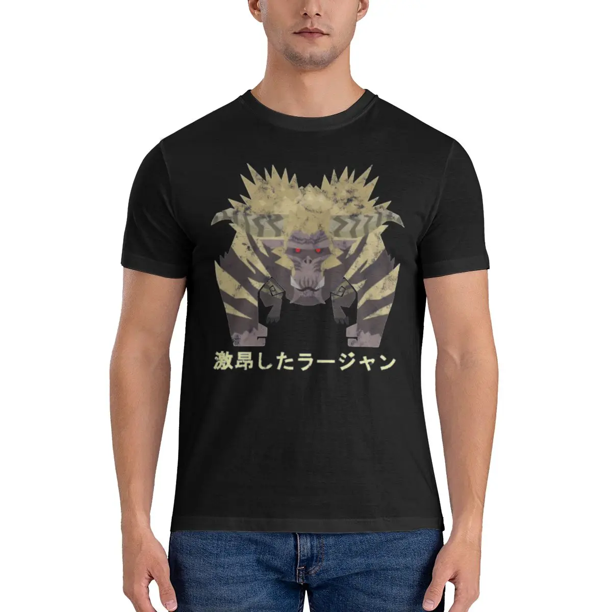 Фото Мужская футболка с принтом Funny Monster Hunter World Iceborne Furious Rajang Kanji, футболка унисекс, футболка в стиле хип-хоп №3