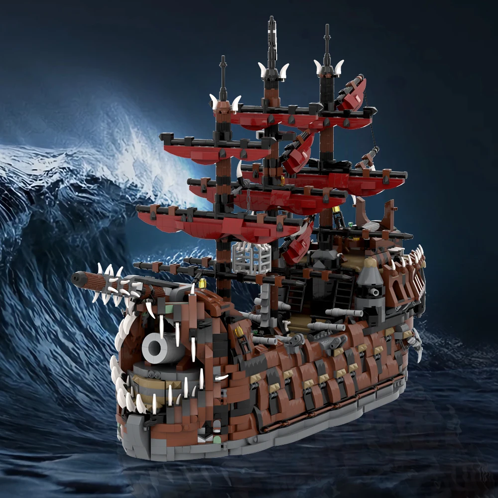Gobricks MOC The Ruined King Bricks Модель Черный жемчуг Летающий голландский талисман
