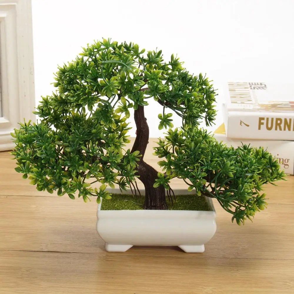 

Decorative simulation plant bonsai simulation plant green plant potted indoor desktop decoration plastic green plant fake flower