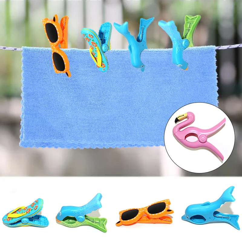

Cute Plastic Beach Towels Clips For Sunbeds Sun Lounger Animal Decorative Clothes Pegs Pins Large Drying Racks Retaining Clip
