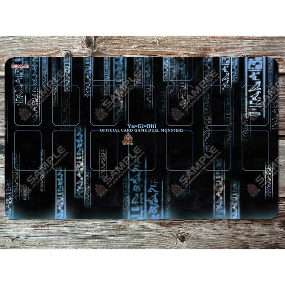 

Yugioh Playmat Blue Egyptian script Game Mat Playmat TCG OGC CCG Table Mat-Y70