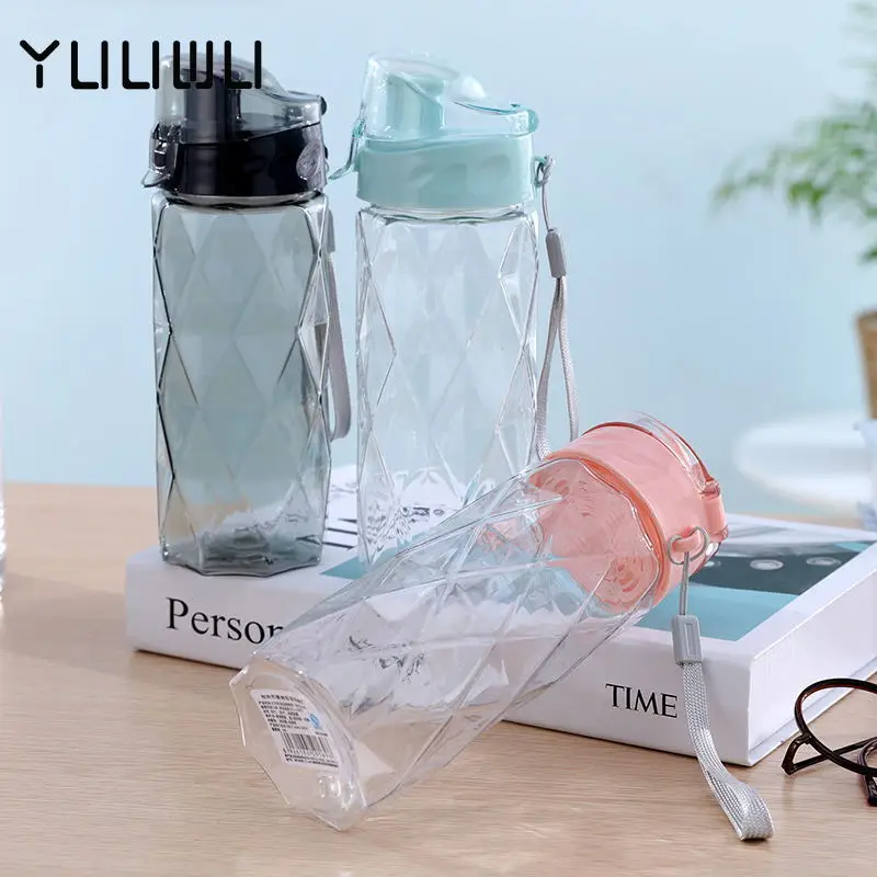 Creative  Water Cup New Portable Sports Water Bottle Plastic Cup Diamond Space Cup Small Fresh Ins Transparent Adult Gourd