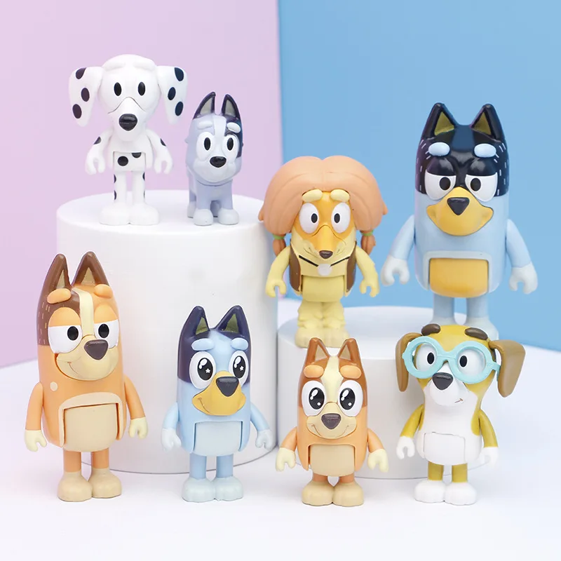 8 шт. фигурки героев мультфильма Bluey из ПВХ |