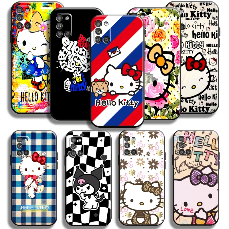 

Cartoon Kuromi Hello Kitty Cat Phone Case For Samsung Galaxy A31 A31 5G Cases Liquid Silicon Cover Shockproof Coque Soft Funda