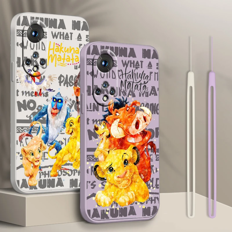 

Disney Lion king Cute For Honor X7 60 50 30 20 X20 10X Pro Plus Lite Liquid Rope Silicone Phone Case
