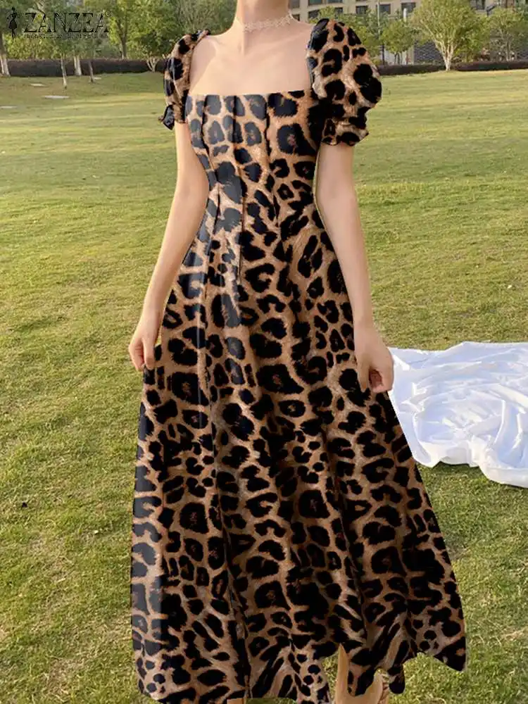 

Женское платье-макси с пышными рукавами, свободного покроя