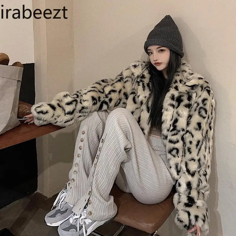 Женское хлопковое пальто с леопардовым принтом