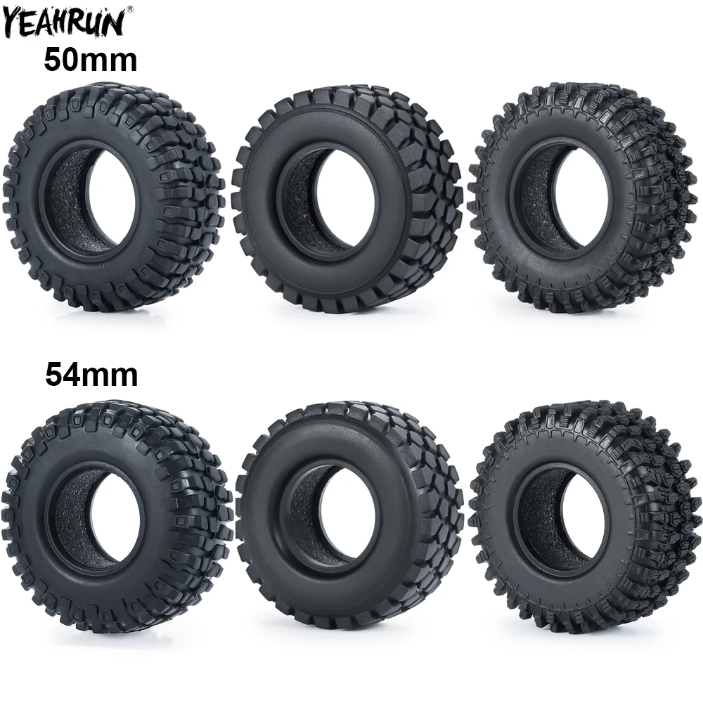

Резиновые Колесные шины YEAHRUN, 4 шт., 1,0 дюйма, 50 мм/54 мм для 1/24 Axial SCX24 90081 AXI00001 AXI00002 AXI00005 AXI00006, Радиоуправляемый гусеничный автомобиль