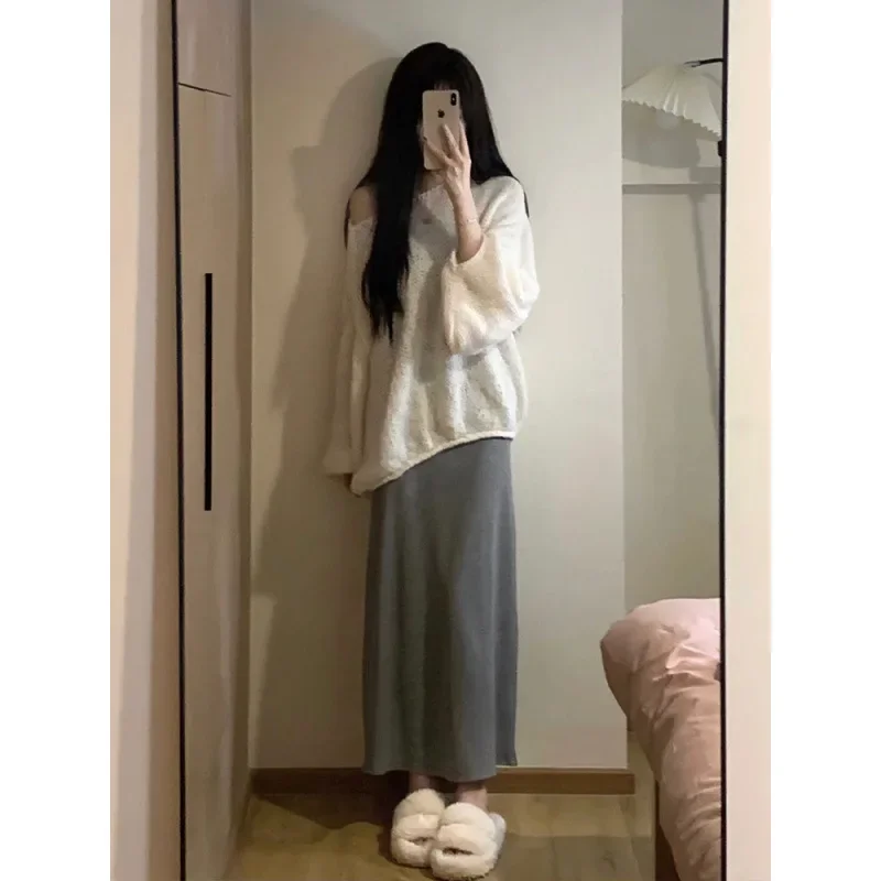 Женское осенне-зимнее утягивающее длинное платье с талией верхняя одежда