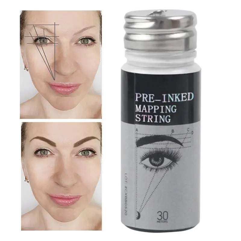 

Mapping Thread For Eyebrows 30M Women Eyebrow Mapping Thread Portable Black & White Ink Mapping String For Daily Beginner
