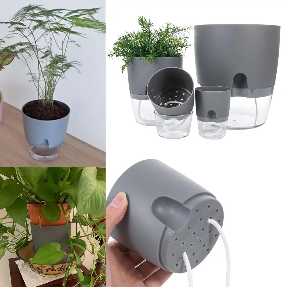 

2 layer Automatic water absorption Hydroponics Succulent plant Flower pot Watering Planter Lazy Flowerpot Self-watering