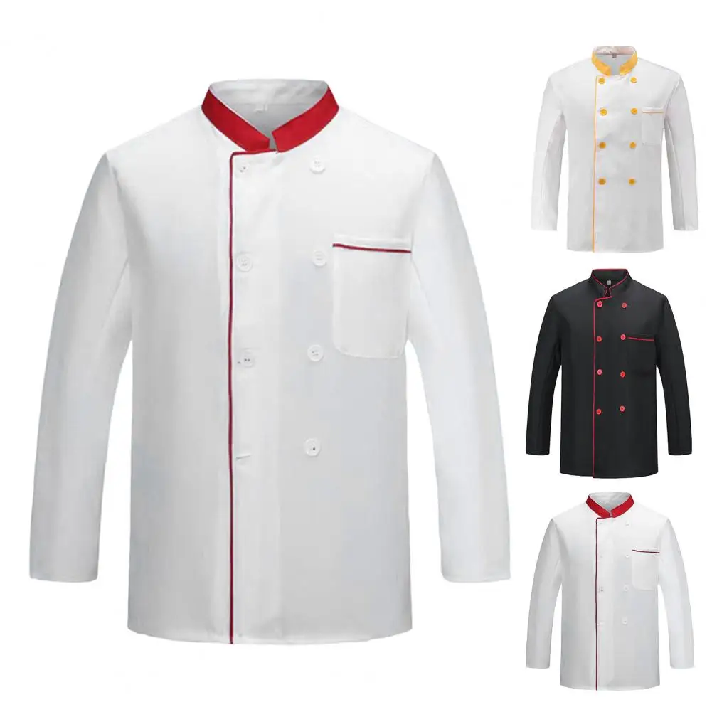 

Handsome Uniform Catering Chef Jacket Button Closure Service Bakery Chef Coat Working
