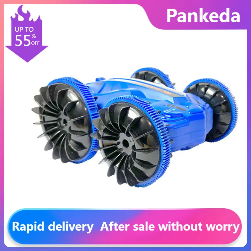 

RC Car 2.4GHz Remote Control Boat Waterproof Radio Controlled Stunt Car 4WD Vehicle All Terrain Beach Pool Toys for Boys rc cars