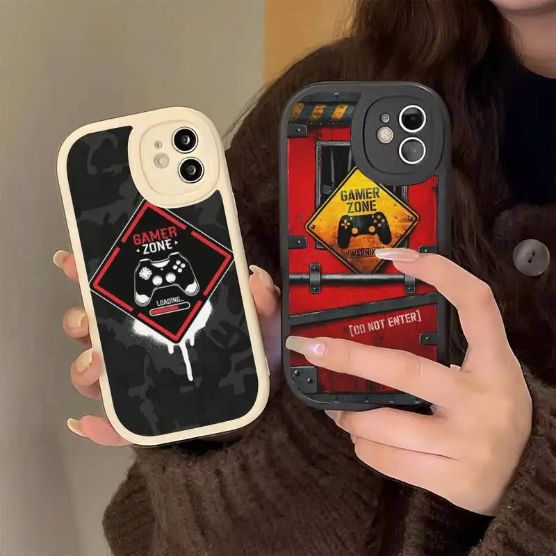 

Game Zone Gamer Phone Case Hard Leather Phone Case for iPhone 13 12 Mini 11 14 Pro Max Xs X Xr 7 8 Plus 6 6s Se silicone Cover