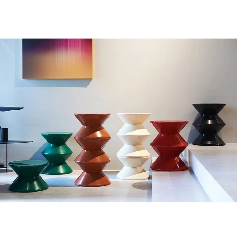 

Скандинавский османский сменный стул для обуви, домашнее искусство, маленькая скамейка, современный минималистичный детский пластиковый низкий стул, креативный дизайнерский стул