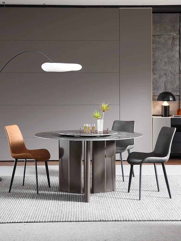 

Итальянский светильник роскошный импортный каменный круглый обеденный стол яркий Роскошный каменный минималистичный металлический обеде...