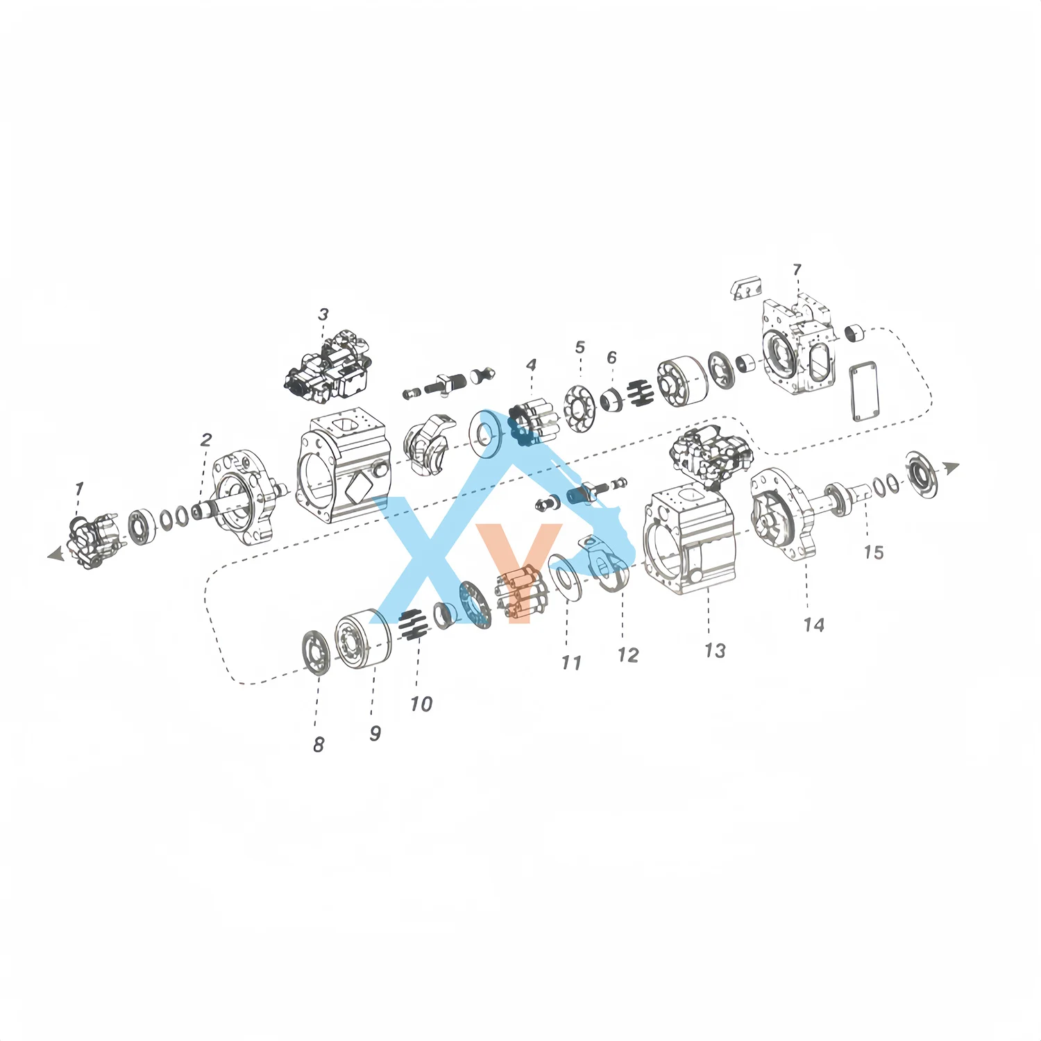 Гидравлический насос в сборе K3V112DTP-9TBR для экскаватора SK330-6E (art.: 3920d50241bcb) - 3920d50241bcb