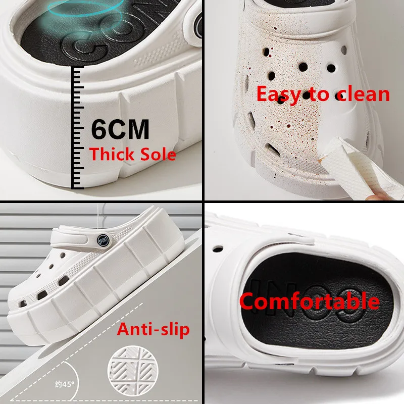 Comwarm Fashion Women Slippers Outdoor Clogs Thick Platform Sandals Feamle Summer EVA Non-slip-slip Flip Flops Home Garden Shoes