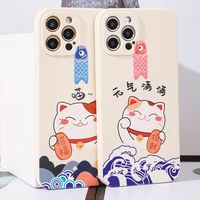 camera protection shockproof silicone case for iphone 11 13 pro max 12 mini lovely cartoon cat cover for iphone xr xs x 7 8plus