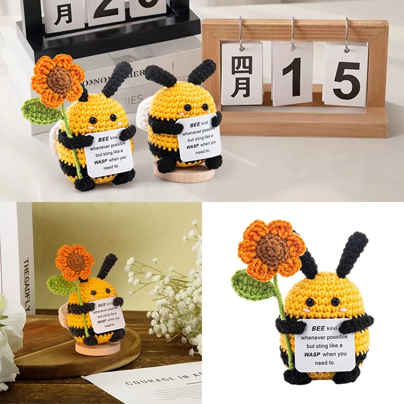 Положительная вязаная крючком пчела позитивные овощи фруктовый маринованный