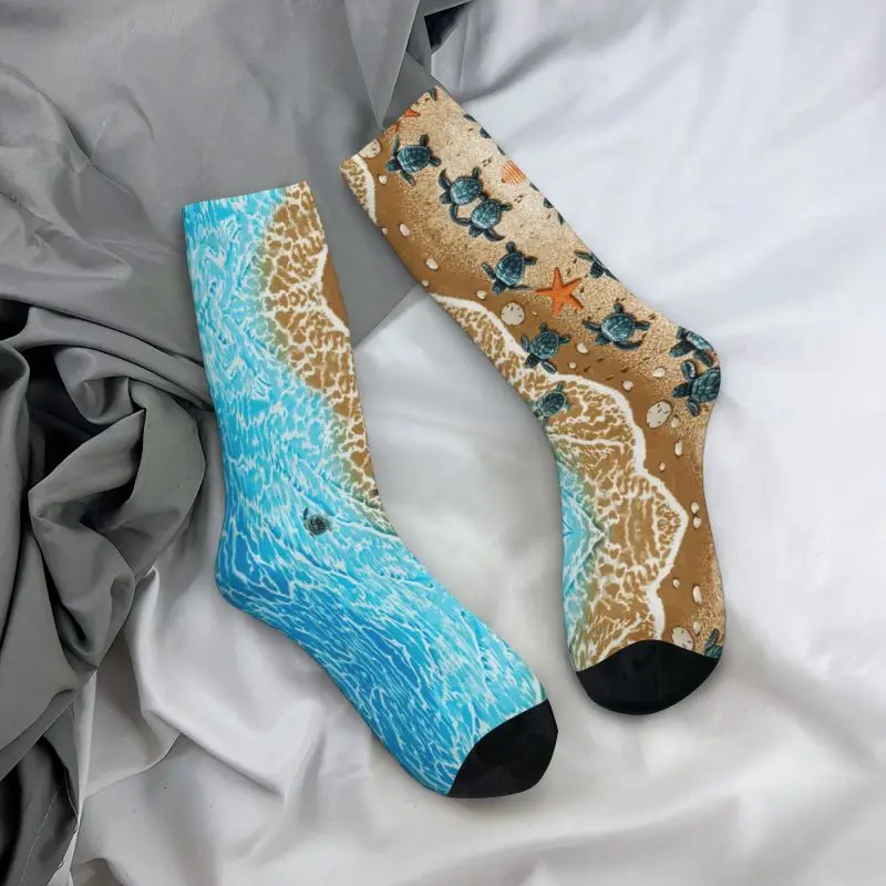 Носки женские и мужские эластичные с принтом морских черепашек