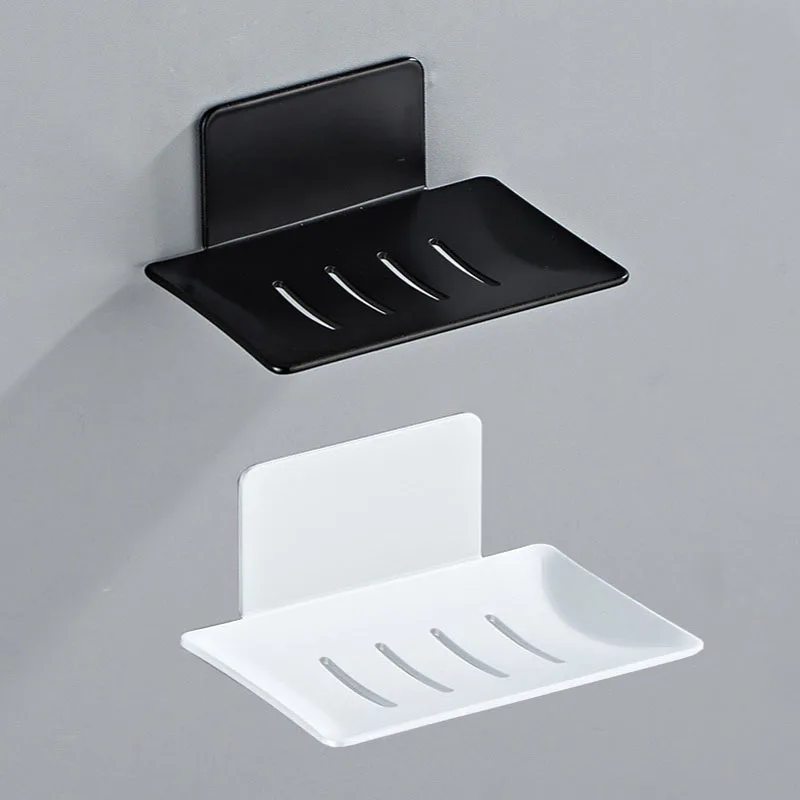 

Black Carbon Steel Soap Mesh Bathroom Soap Box Hotel Bathroom Soap Dish Free Perforated Wall Hanging Rack Bathroom Accessories