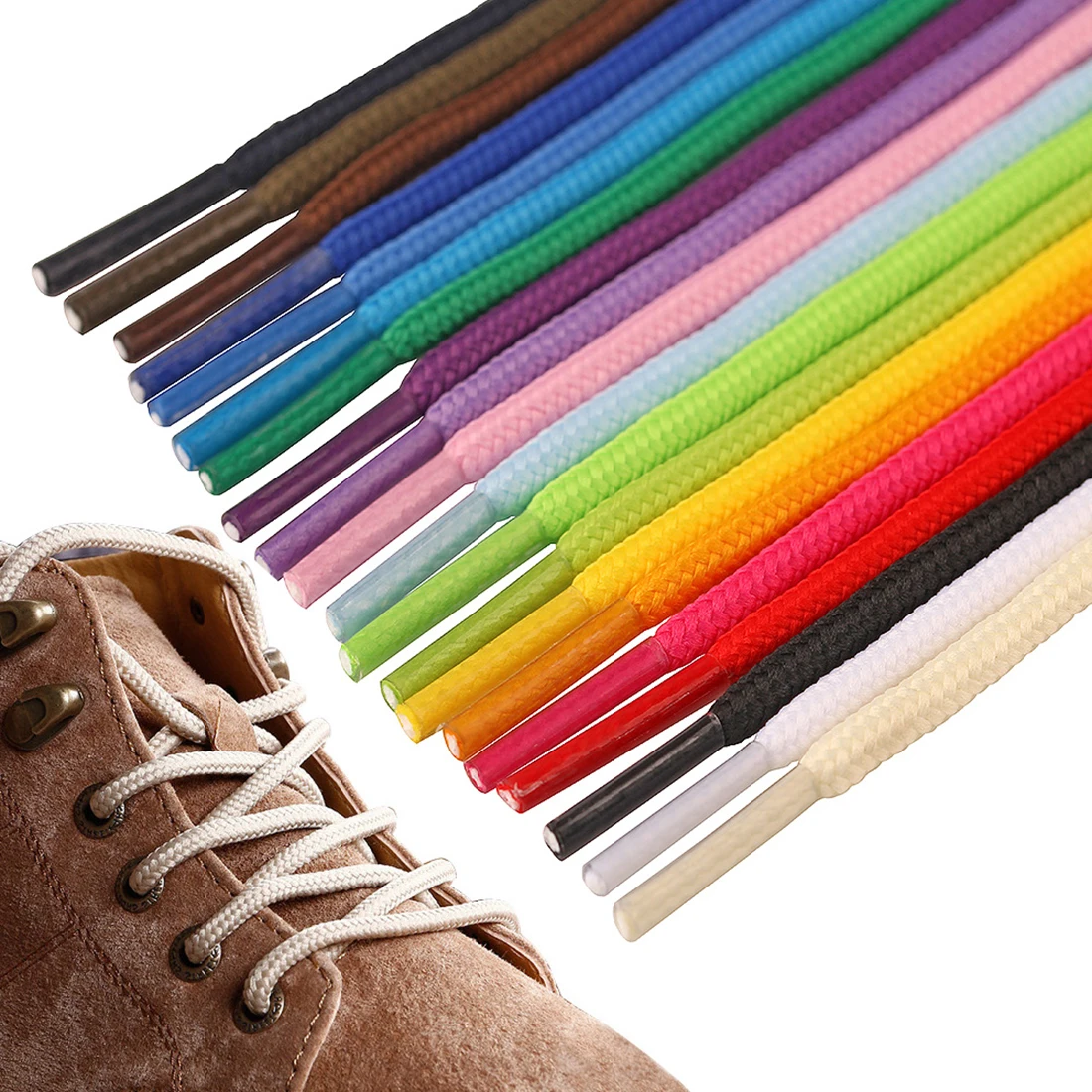 100cm/150cm Long Of Round Shoelaces Shoe Strings Shoe Laces Cord Ropes For Boots Sneakers Unisex Rope Multi Color Waxed
