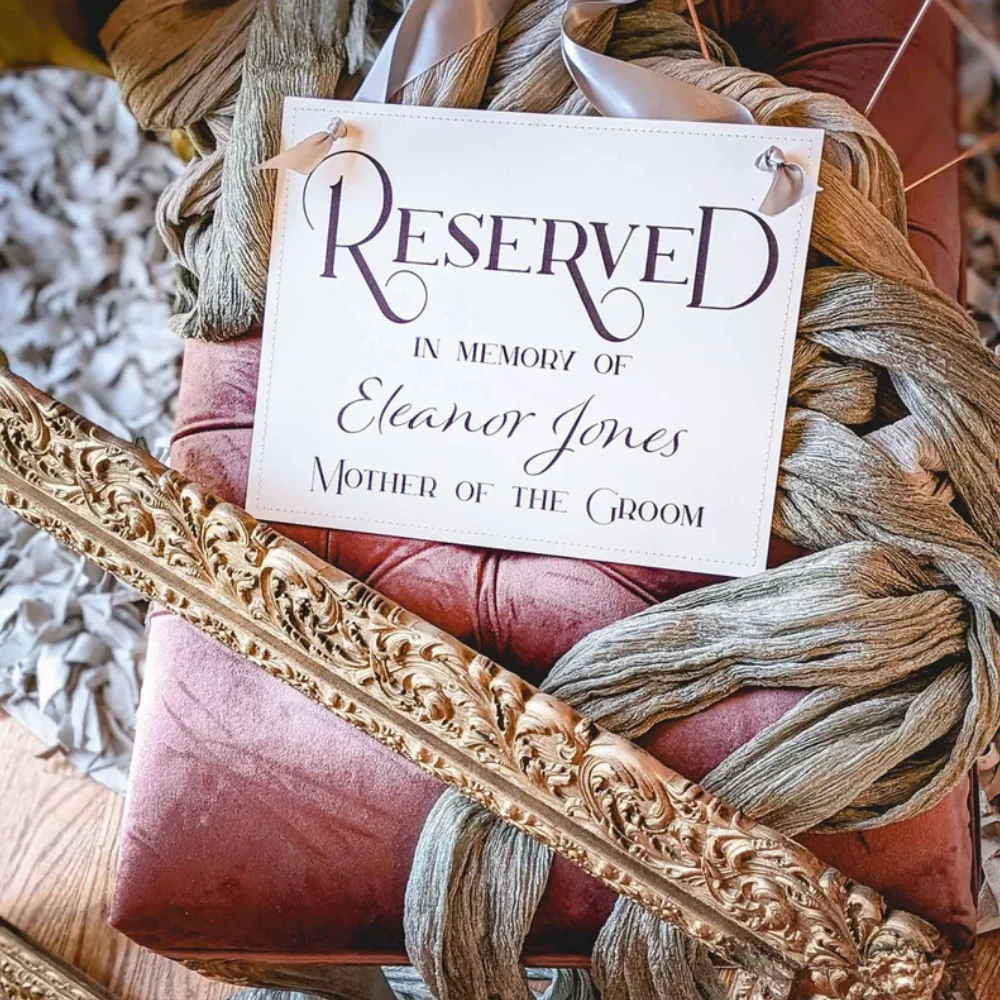 Персонализированный памятник баннер для свадебного стула с зарезервированным