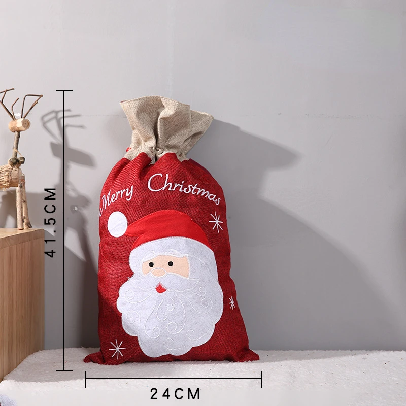 

Christmas Decorations bags Linen Creative Apple Packaging Bag Event Props Old Man Snow Gift Bag Wholesale Santa Sacks