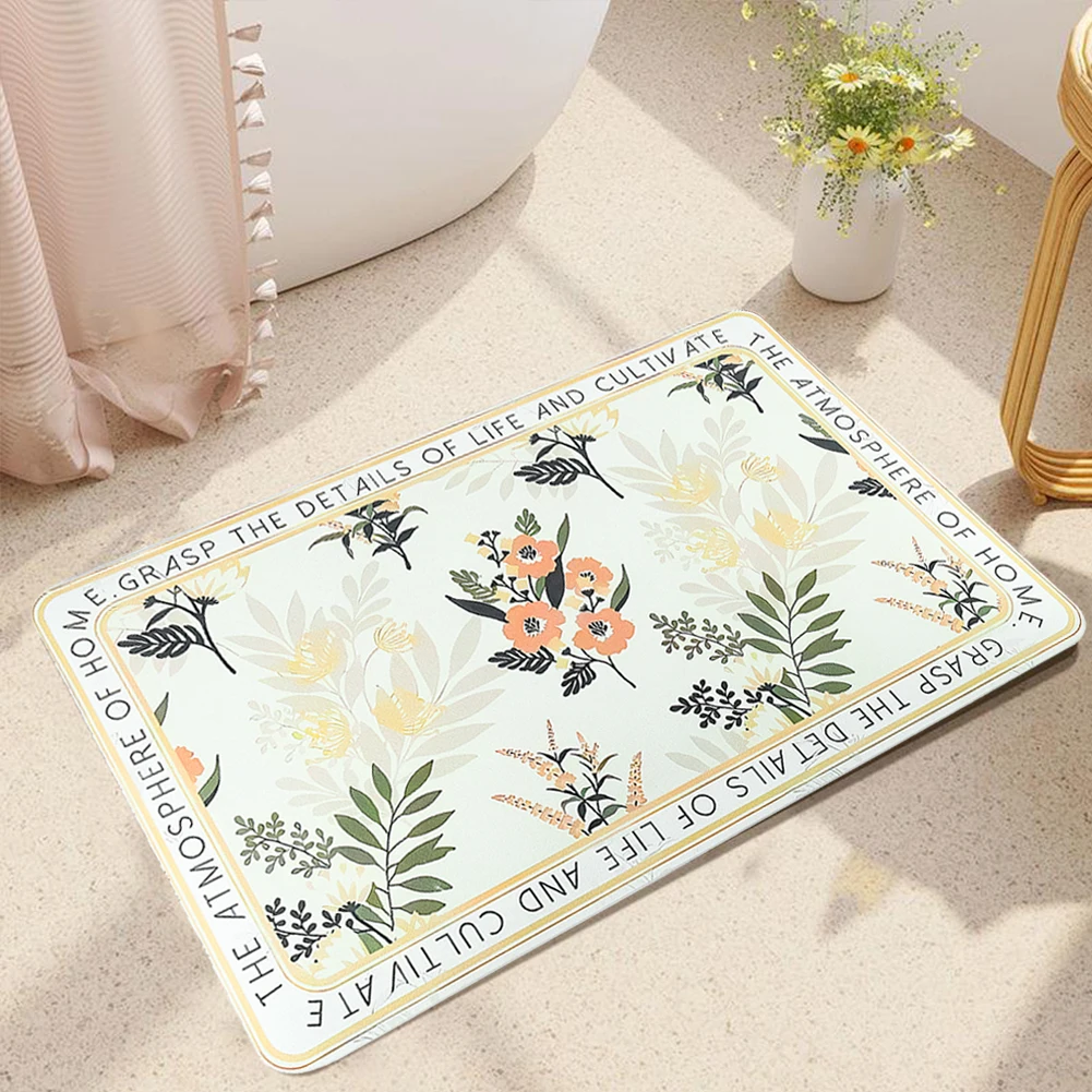 

Nordic Flower Leaf Doormat Entrance Floor Mats Anti-slip Rug Carpet for Home Balcony Living Room Bedroom Kitchen Bathroom Mat