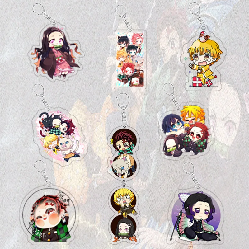 

New Anime Demon Slayer Acrylic Keychain Cute Acrylic Tanjirou Nezuko Agatsuma Zenitsu Rengoku Kyoujurou Key Chain Jewelr