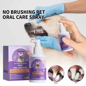 50ml Pet Oral Cleanse Spray Dogs Cats Mouth Fresh Teeth Clean Deodorant Prevent Calculus Remove Kitten Bad Breath Pet Supplies 5