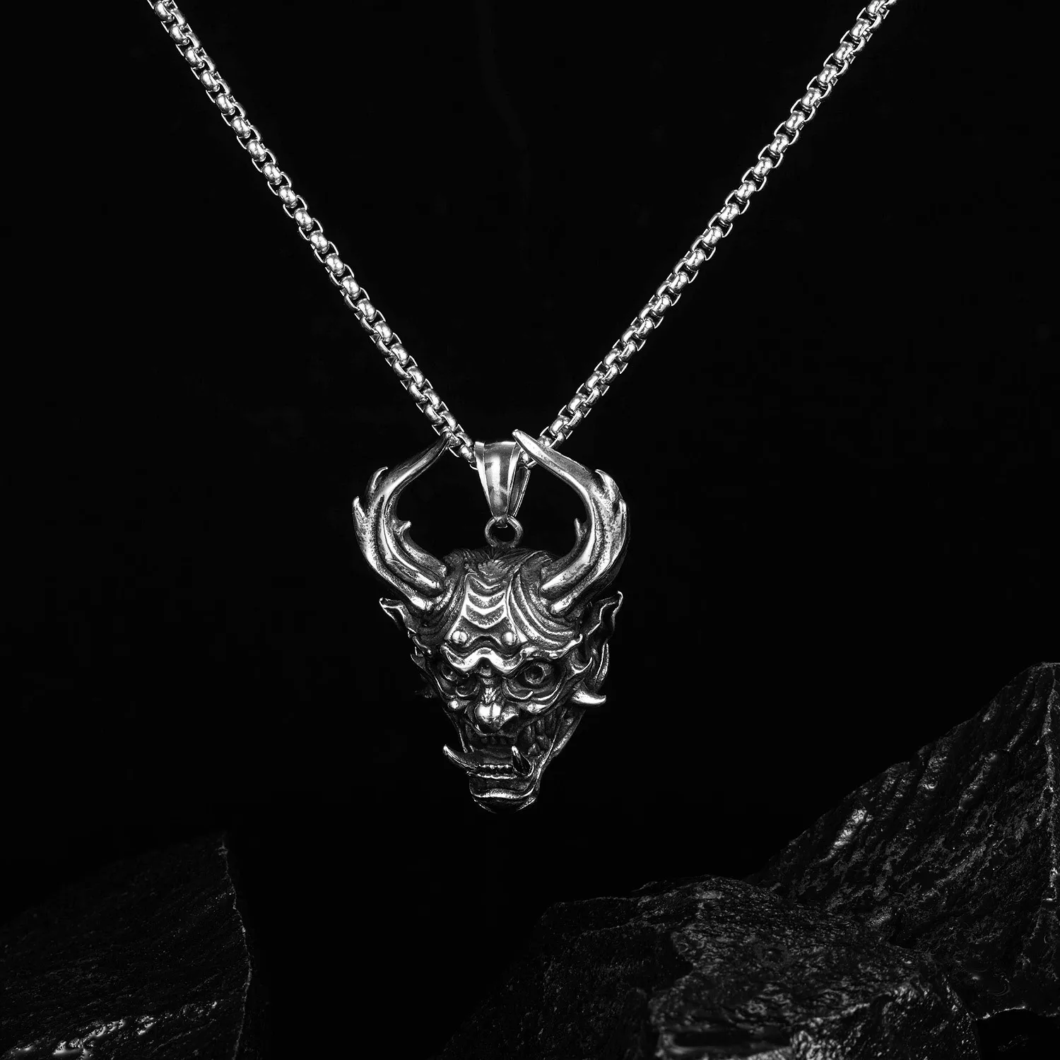 

Gothic Fashion New Stainless Steel Hell Demon Necklace Pendant Hip Hop Party Jewelry Gift