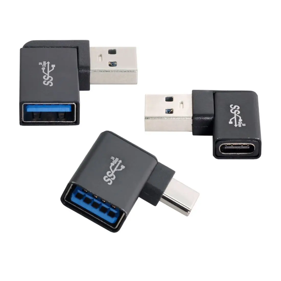 

Zihan USB 3,1 USB-C Type C папа «мама» на USB тип A «мама» OTG данные 10 Гбит/с угловой адаптер под углом 90 градусов 3 шт./компл.