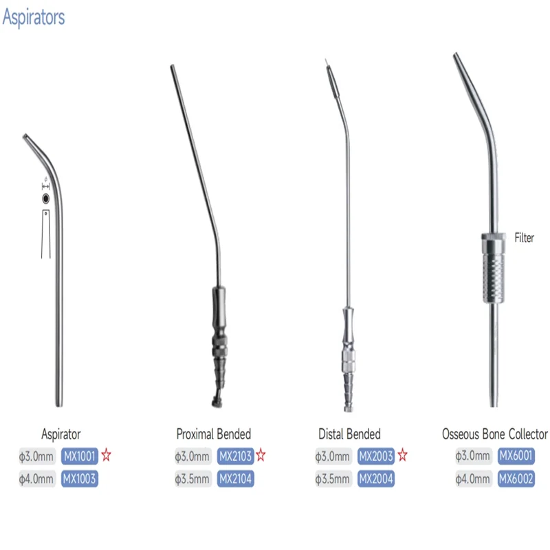 Стоматологические инструменты аспиратор Merison проксимальный и Дистальный изгиб