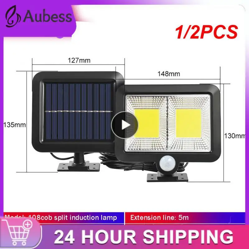 

1/2PCS COB Solar Light Outdoors PIR Motion Sensor LED Solar Powered Waterproof Street Security Lamp for Garden Decoration