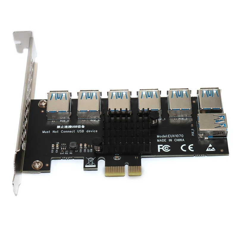 

PCI-e 1 к PCIE PCI-express 7 адаптер 1X к 16X расширитель карта расширения от 1 до 7 USB3.0 карта множителя для работы с компьютером X3UF