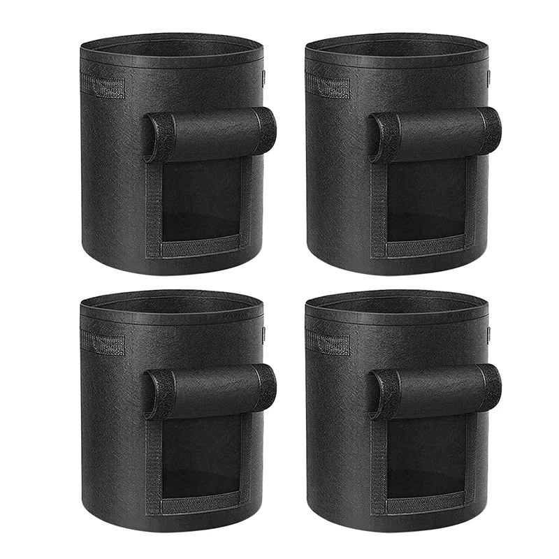 

Potato Grow Bags With Flap,4Pcs Plant Grow Bags Nonwoven With Sturdy Handle,Garden Pots Vegetable Potato Bag