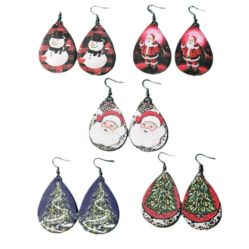 Серьги-гвоздики в стиле ретро на Рождество с леопардовым принтом