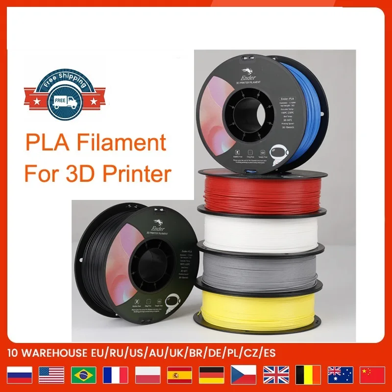 

PLA образцы нитей 2 шт 1 кг/рулон 1,75 мм черный + белый два цвета для всех FDM CREALITY 3D принтер/Reprap/Makerbot