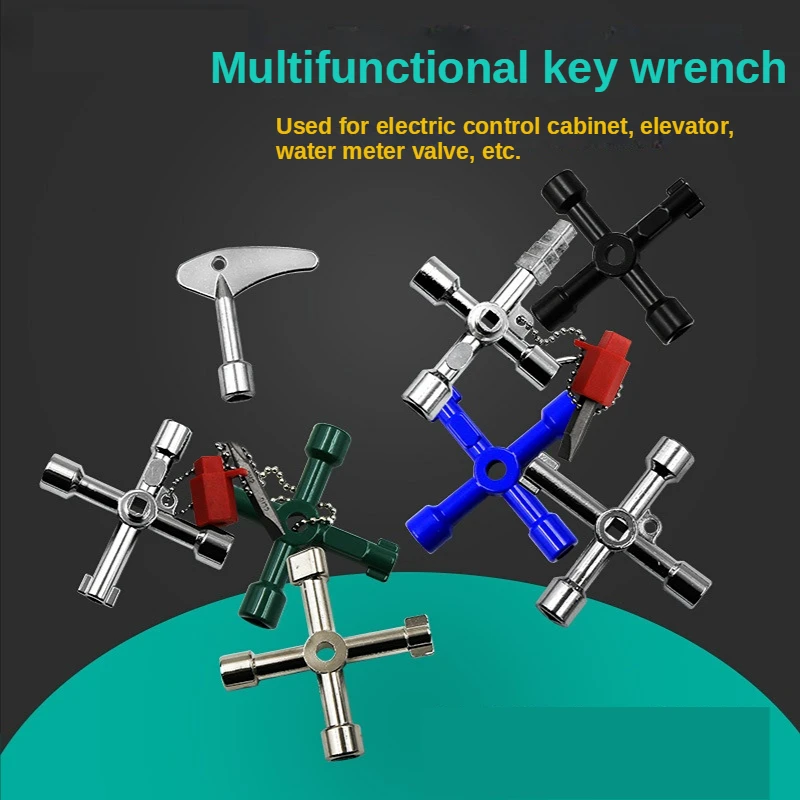 

Cross Key Wrench Universal Square Internal Triangle Wrench Screwdriver Household Valve Multifunctional 5 In 1 Wrench Tool Gifts