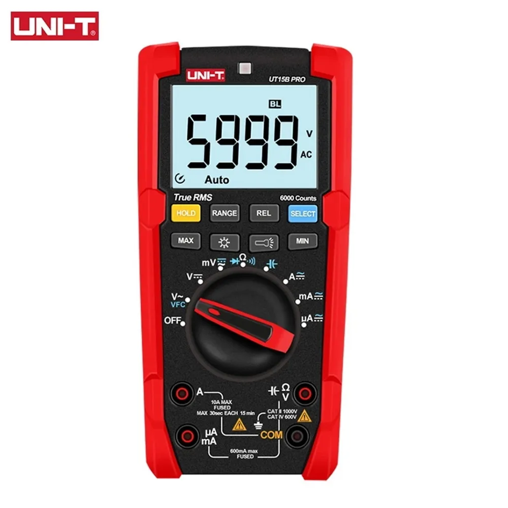 

Цифровой мультиметр UNI-T UT15B UT17B UT18B Pro, измерение среднеквадратичного значения, автоматическое определение диапазона, 60 МОМ, VFC, Гц, конденсато...