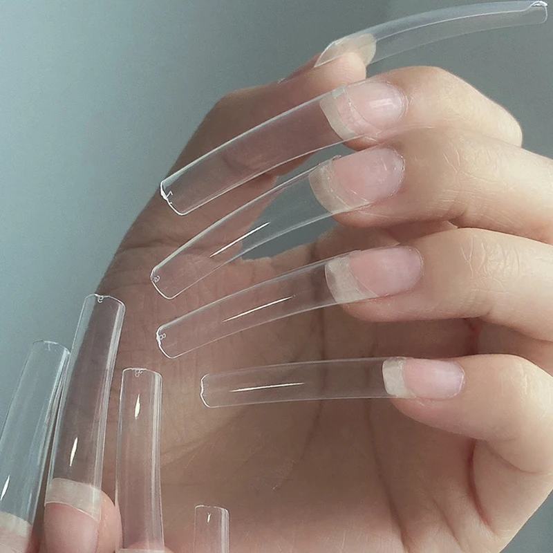 

500pcs False Nails Full Cover Fake Nails T Shape White Transparent French Fake Nails Manicure Artificial Nail Tips Decorations