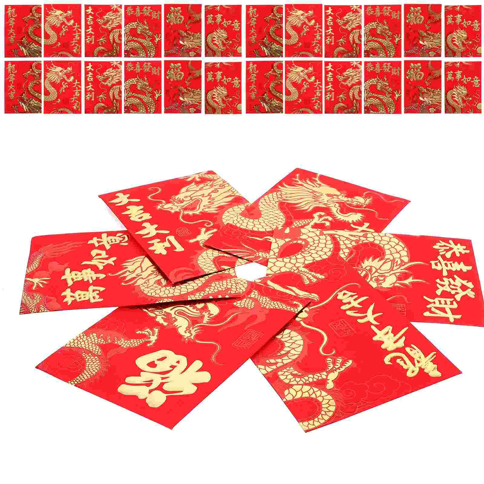 

60 Pcs Lai Si Feng Card Wallet New Year Red Packet Paper Chinese Style Envelopes