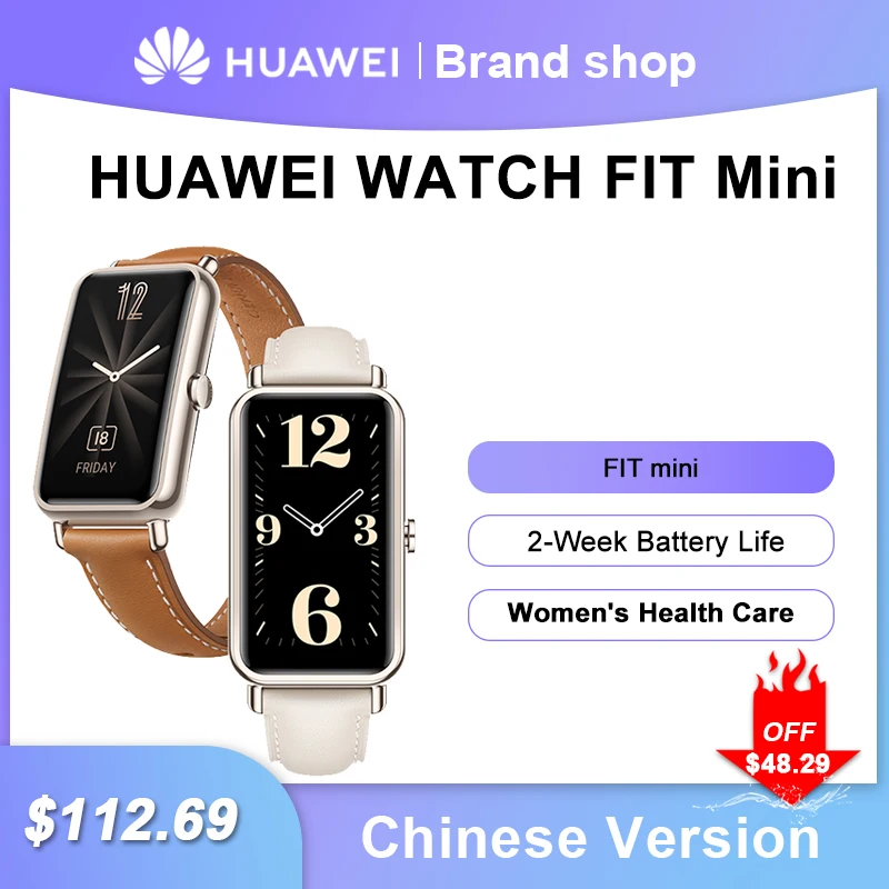 

Original HUAWEI WATCH FIT mini Classic Rectangular Watch Design 2-Week Battery Life Women's Health Care
