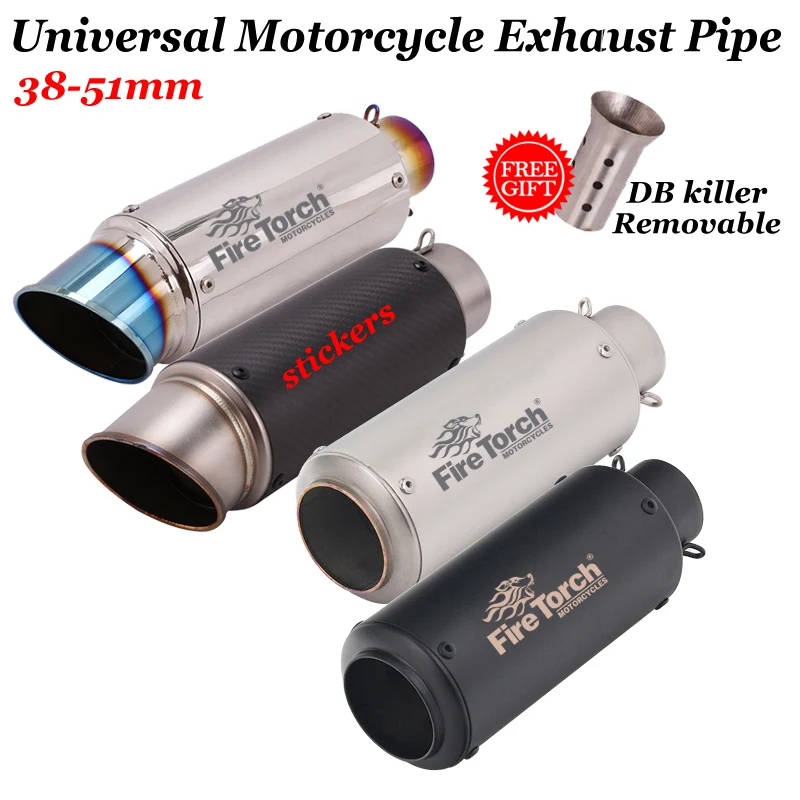 

51MM Universal Motorcycle Yoshimura Exhaust Pipe Escape Modify Moto Scooter Muffler DB Killer For Z900 ER6N PCX125 MP3 MSX125 R1