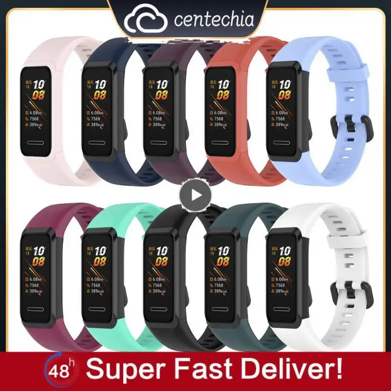 

Unisex Replacement Watchband Thickened Sport Watchband Sweatproof Waterproof Watchband For Huawei Band 4 Silicone Strap